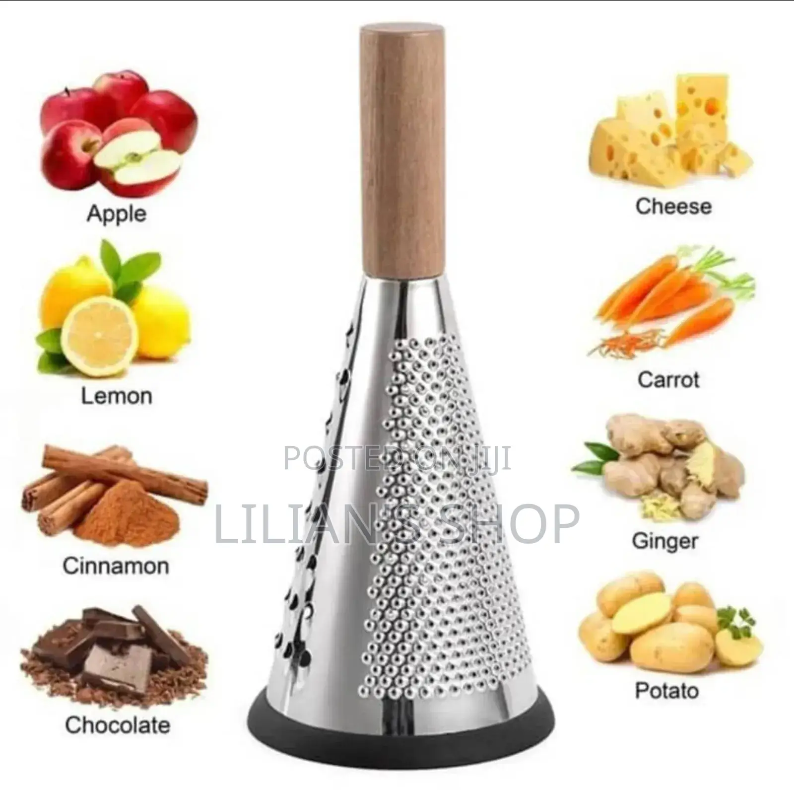 Cone Cheese Grater With Wooden Handle