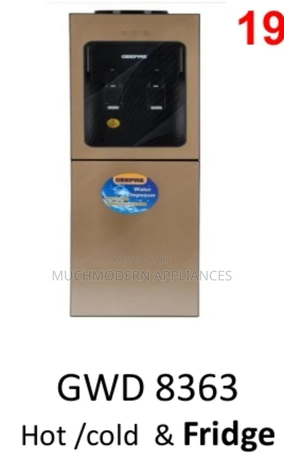 Geepas GWD 8363
Hot /Cold Water Dispenser Fridge