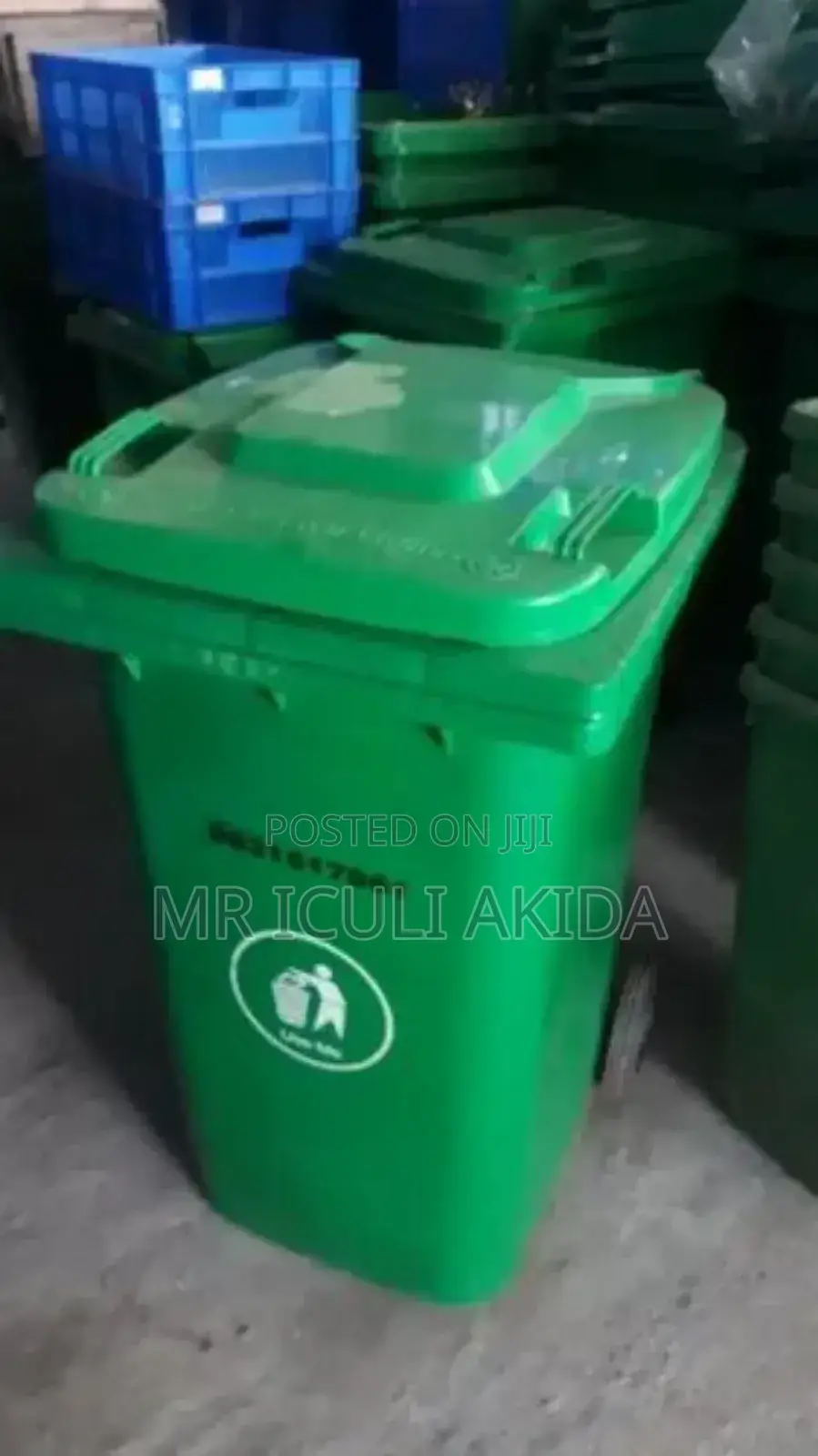 240litres Plastic Rubbish Waste Bin/ Dustbin With Wheels