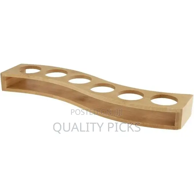 Shot Glass Tray Wooden Bamboo Holder Vintage Liquor