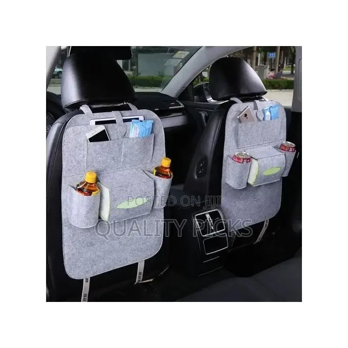 2 Pieces of Car Back Seat Organizer - Light Grey