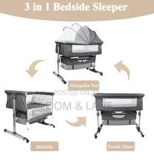 Multifunctional Baby Crib Bed With Net And Wheels