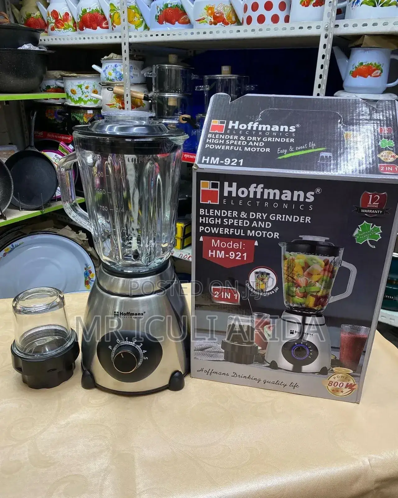 Hoffmans 2in1high Speed Powerful Motor Blender Dry Grinder