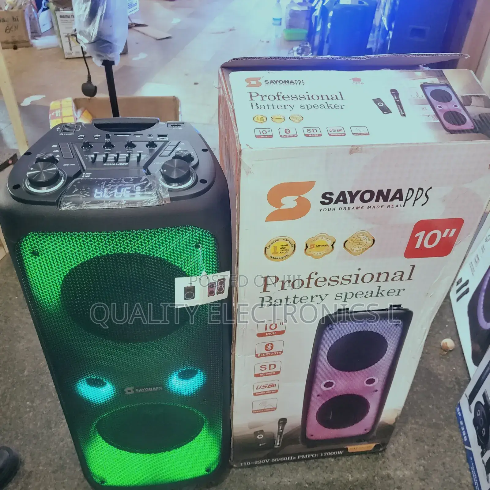 Sayona 10" Very Powerful Rechargeable Partybox Speakers