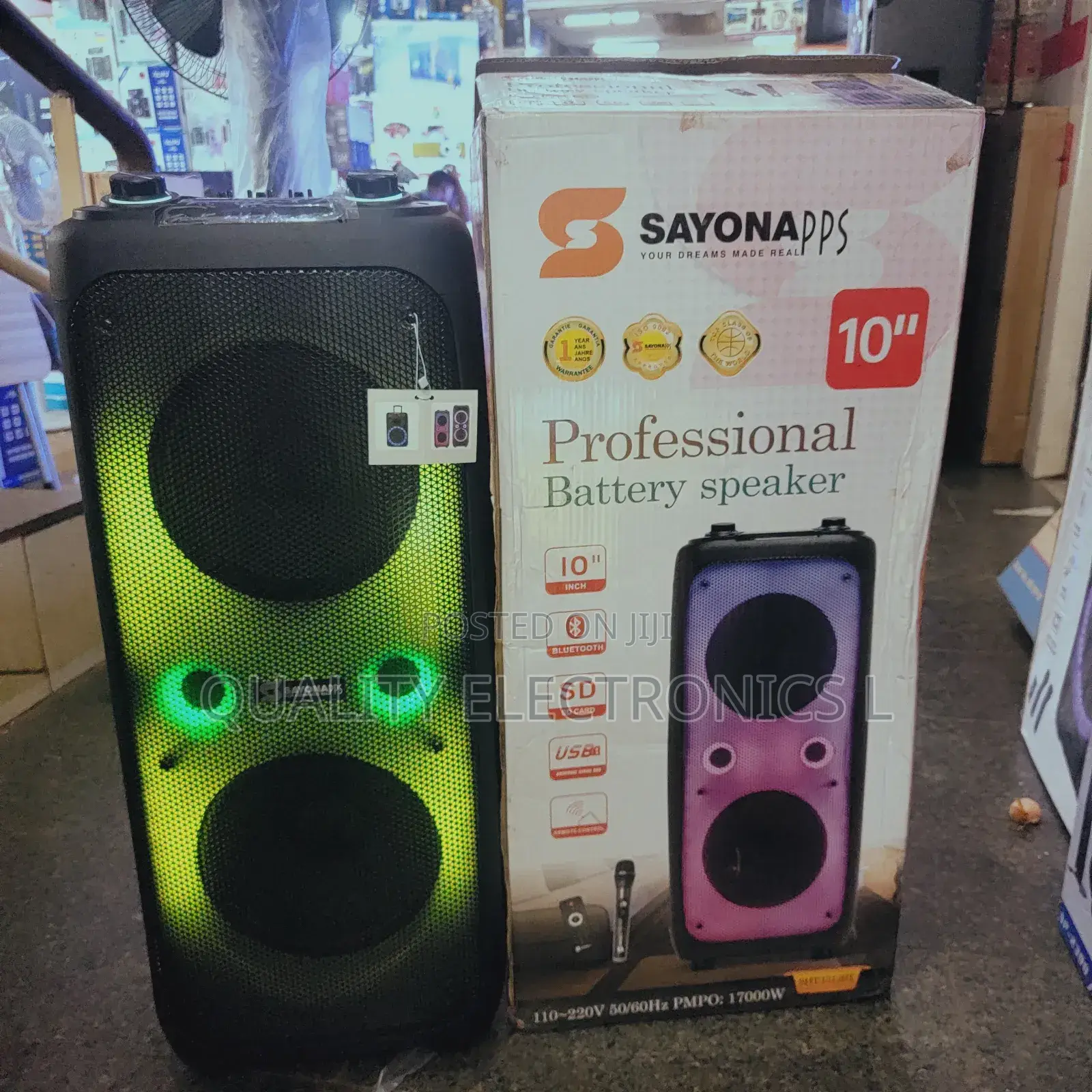 Sayona 10" Very Powerful Rechargeable Partybox Speakers