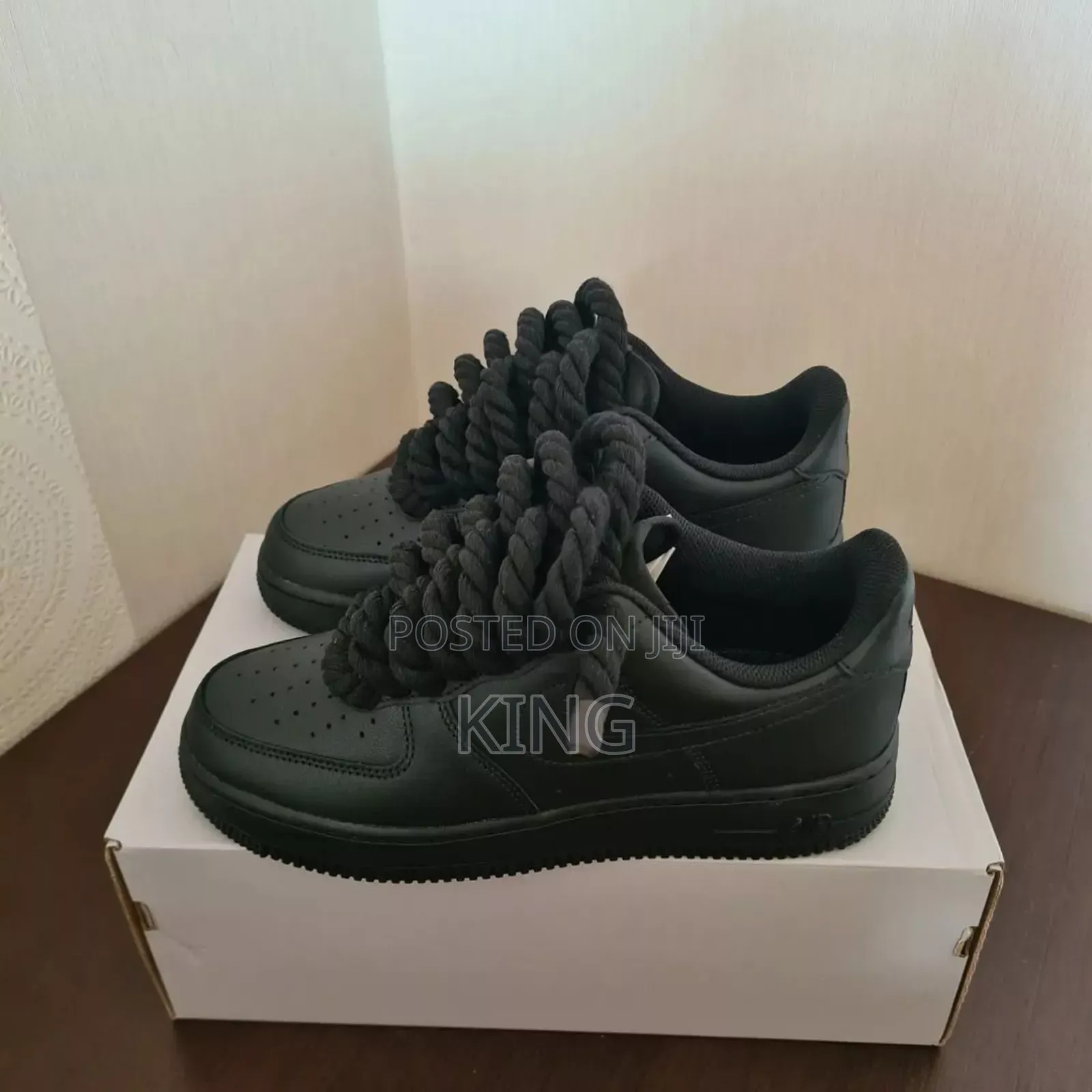 Exact Air Force One Big Laces Noir Mat Black