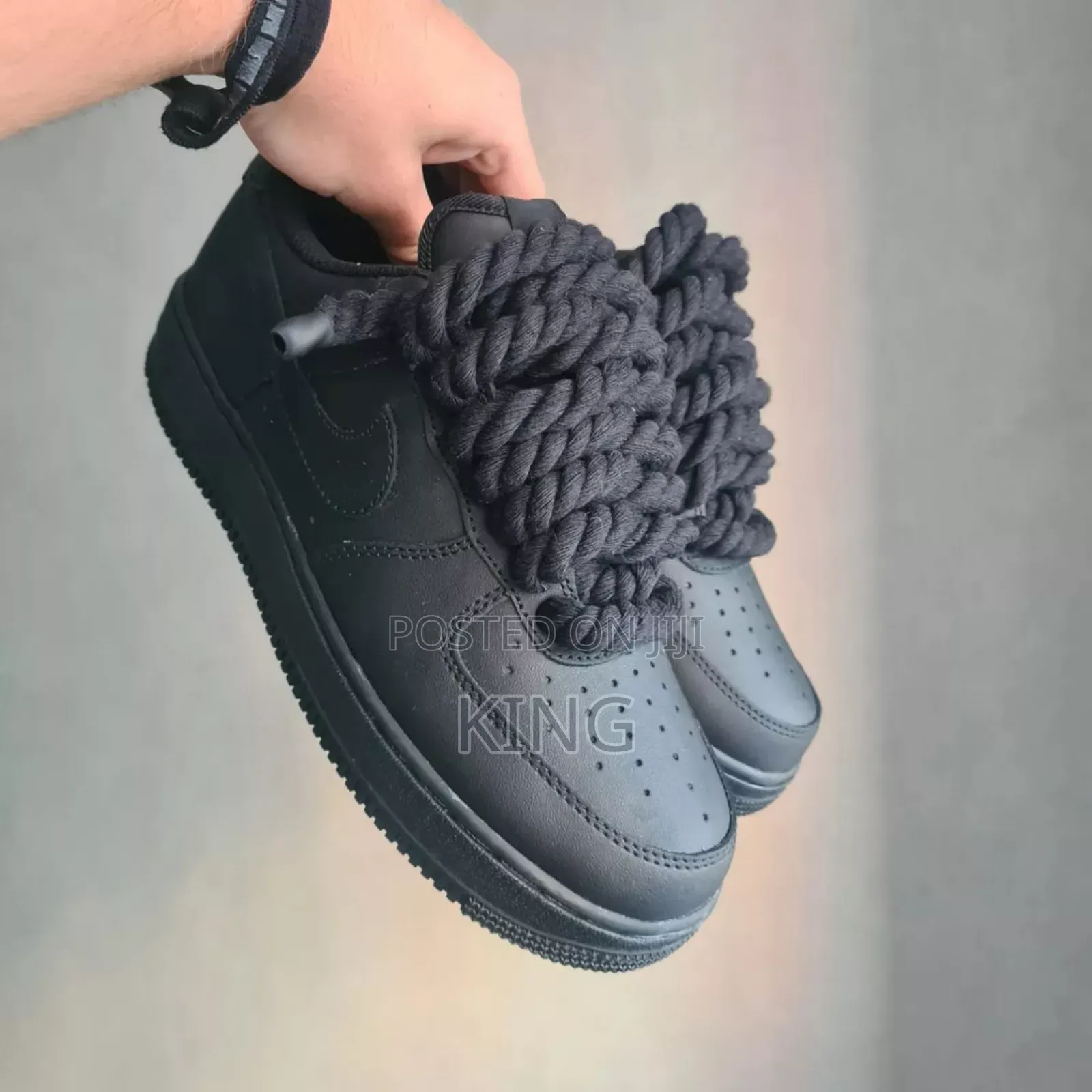 Verified Air Force One Big Laces Noir Mat Black