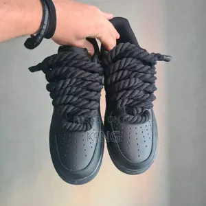 Certified Air Force One Big Laces Noir Mat Black