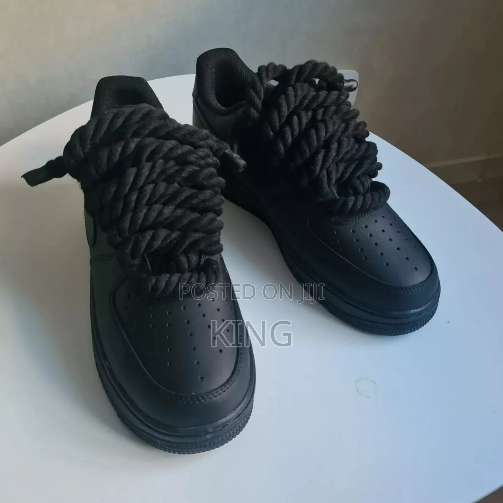 Real Air Force One Big Laces Noir Mat Black