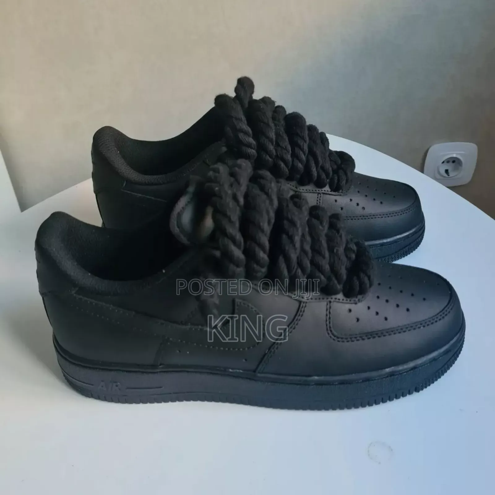 Real Air Force One Big Laces Noir Mat Black