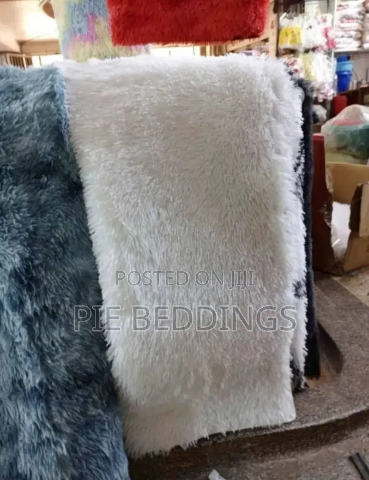 Plain White Fluffy Carpet
