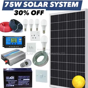 75W Solar Energy System Kit/ 6 Bulbs