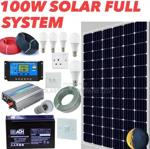 100W Solar Energy System Full Kit/ Strong Battery.