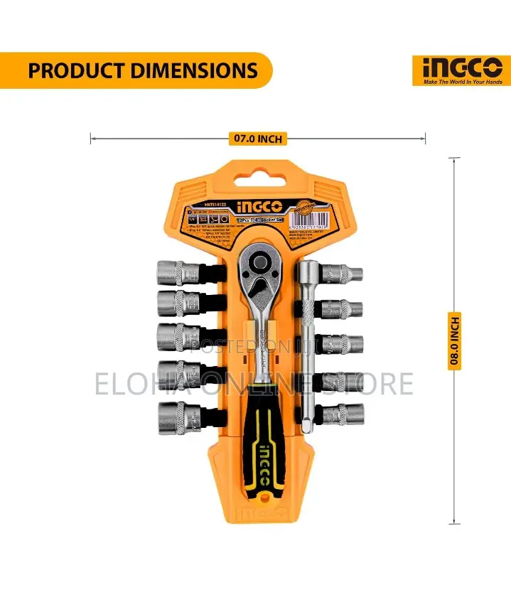INGCO 12 PCS 1/4" Socket Set