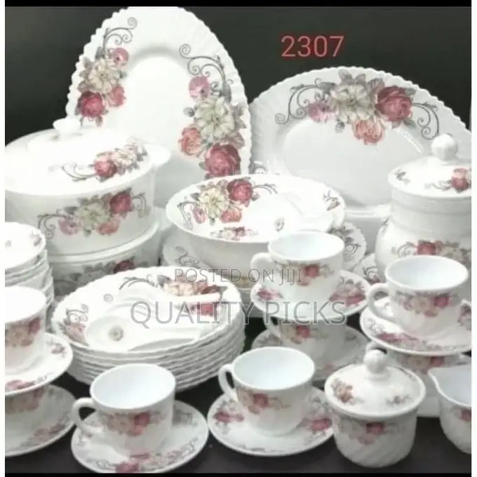 72 Pieces Flowered Opalware Dinner Set