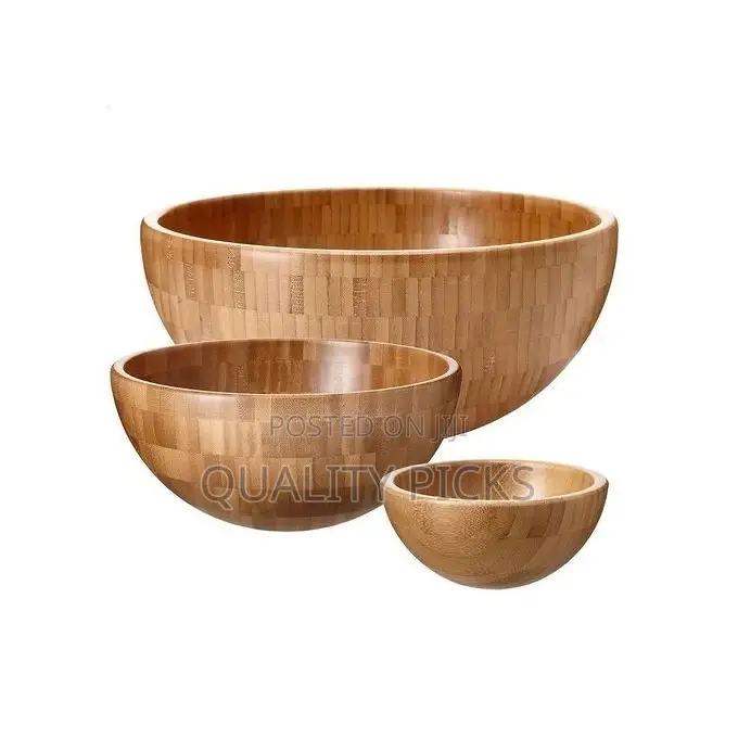 Bamboo 3 Piece Bamboo Salad Serving Bowls/Dishes