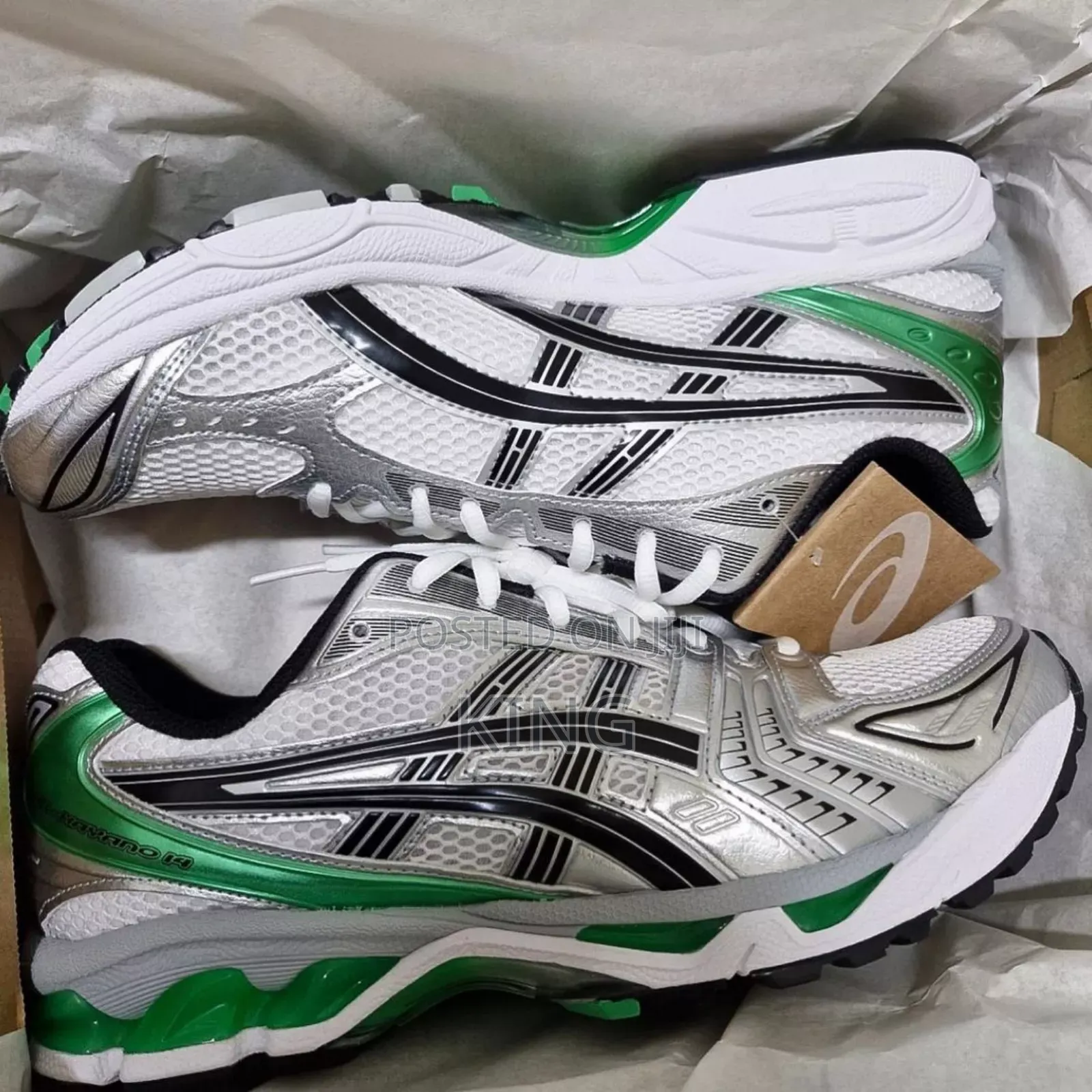 Sooth ASICS Gel Kayano 14 Malachite White Green Sneakers