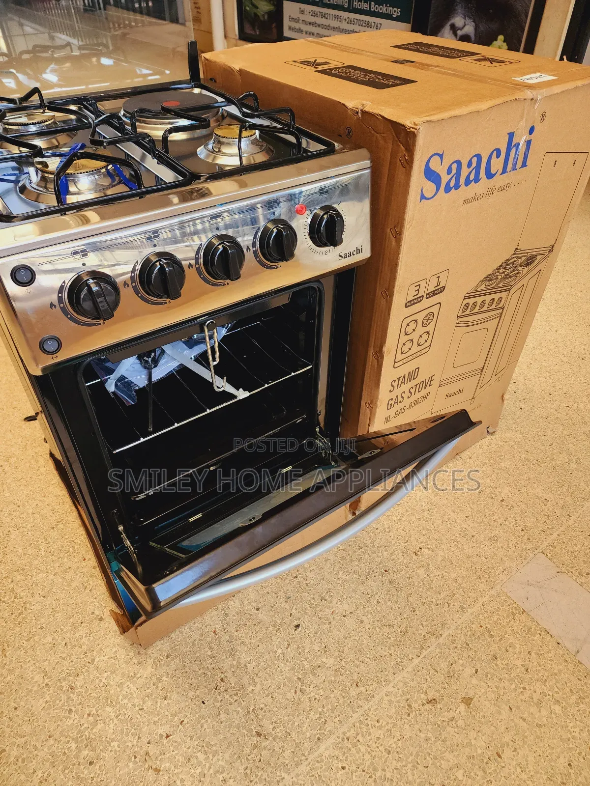 Stainless Steel Saachi Gas Cooker 3+1