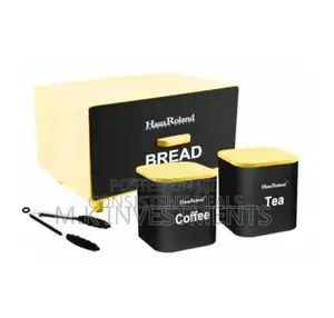 1pc Bread Bin + 2 Sugar Bowl Canister Storage Det