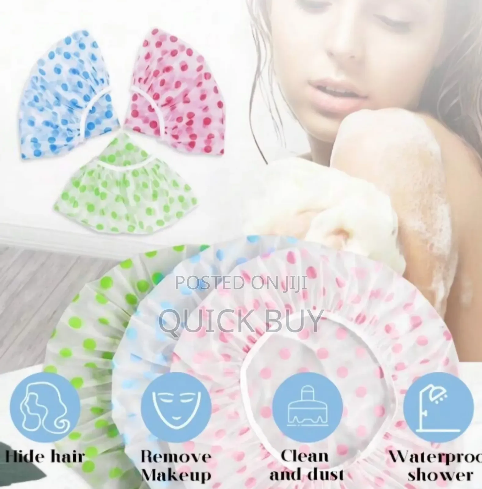 Elegant Bathroom Elastic Waterproof Shower Cap
