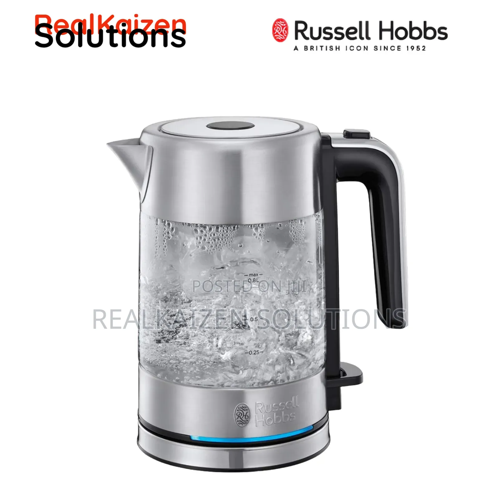 UK RUSSELL HOBBS 0.8L Compact Home Mini Glass Kettle