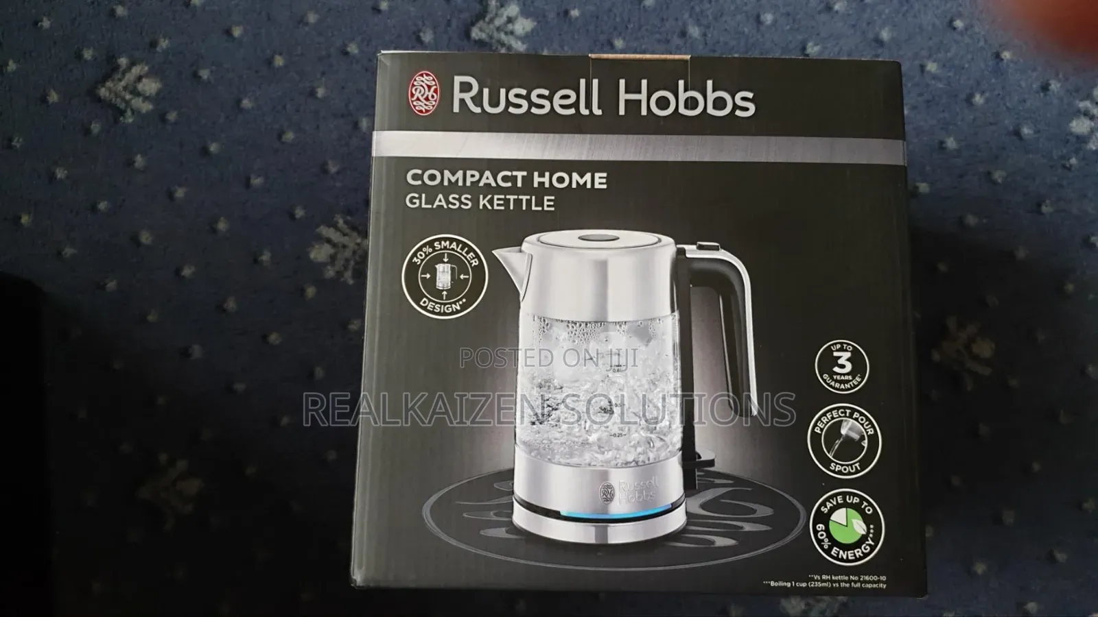 UK RUSSELL HOBBS 0.8L Compact Home Mini Glass Kettle