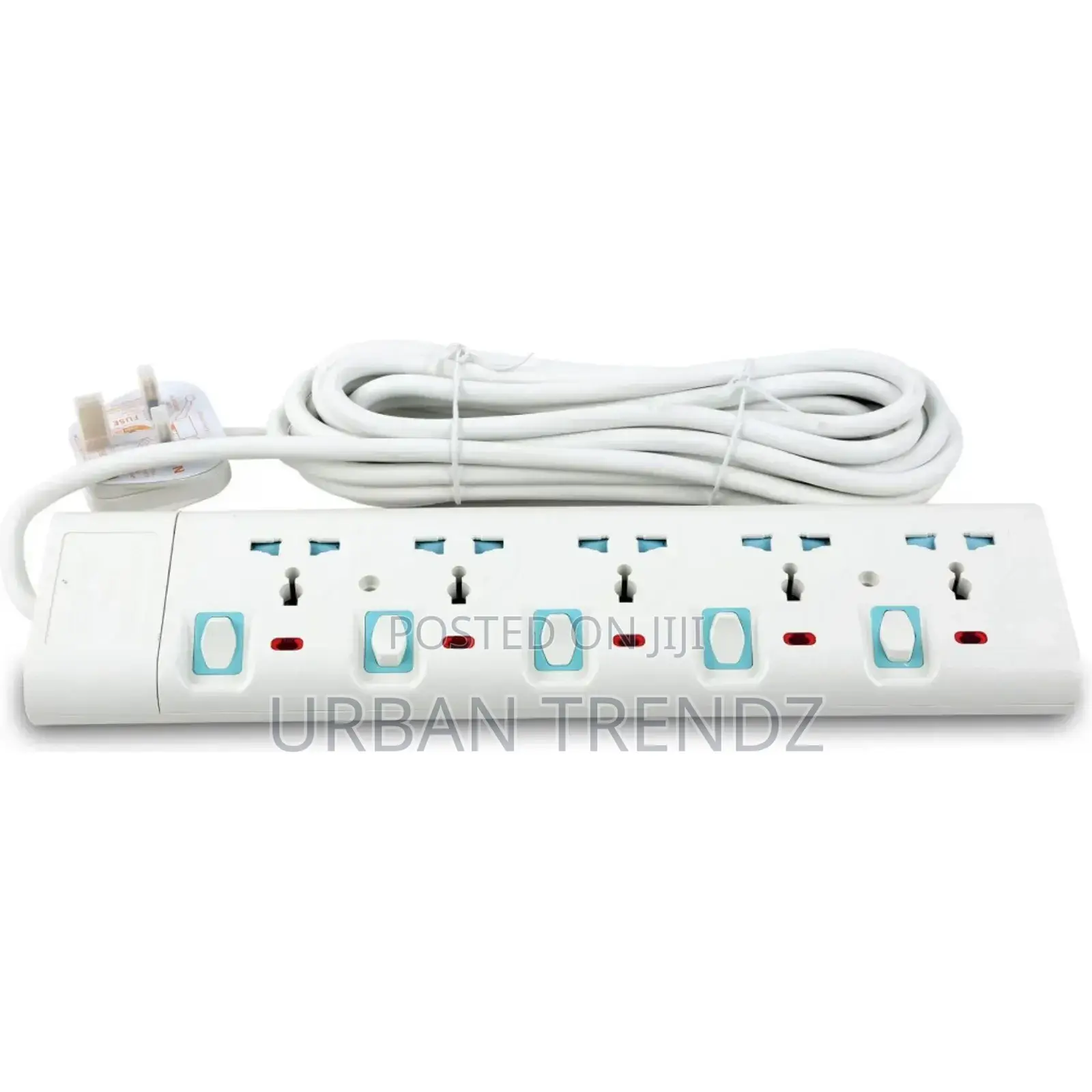 Geepas 5 Way 5 Meter Extension Socket- White