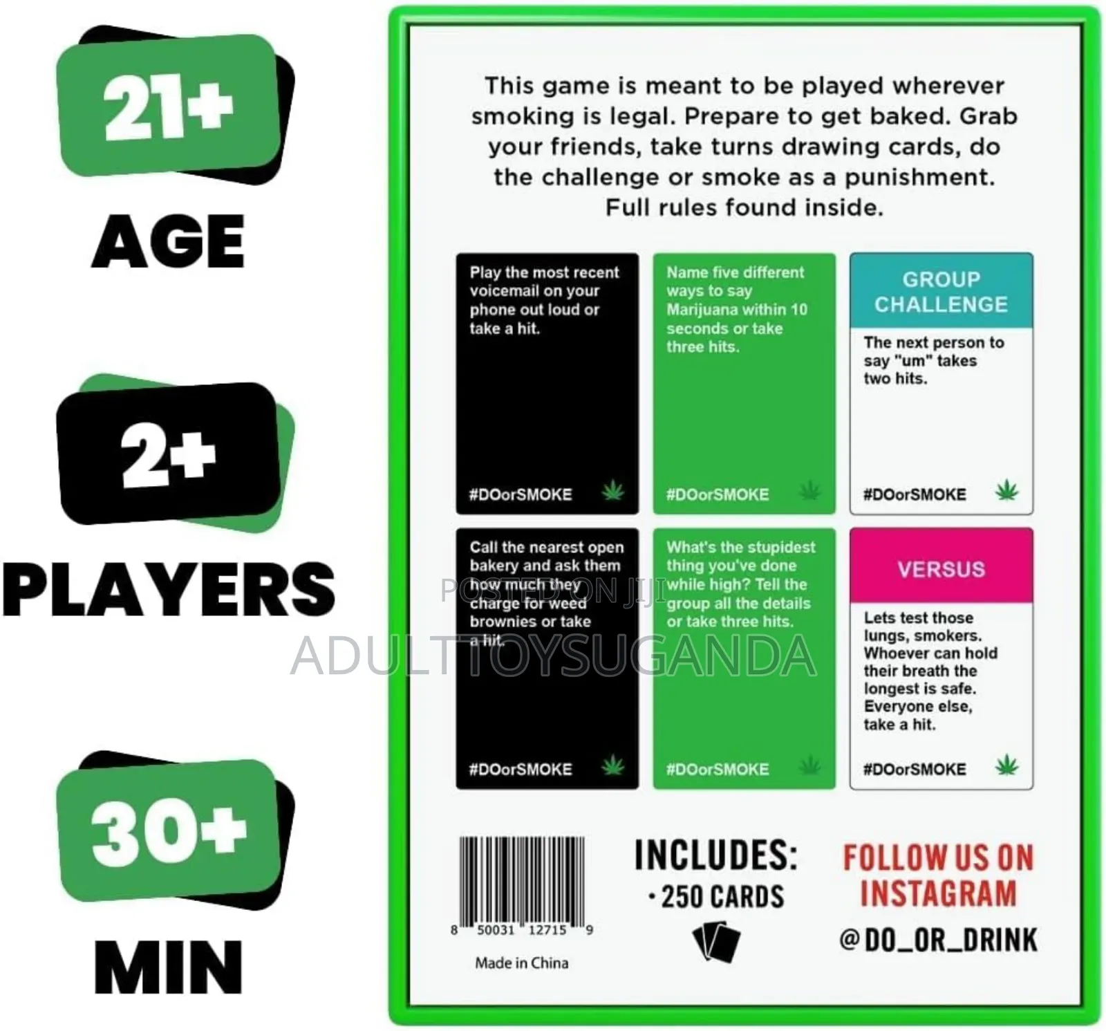 Do or Smoke Party Card Game for Smokers and Stoners
