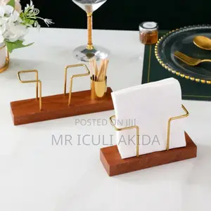 2in1 Wooden Base Napkin/Saviet Holder WTH Tooth Pick Box