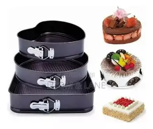 Cake Mould Non-Stick Baking Pans 3 Pieces - Black