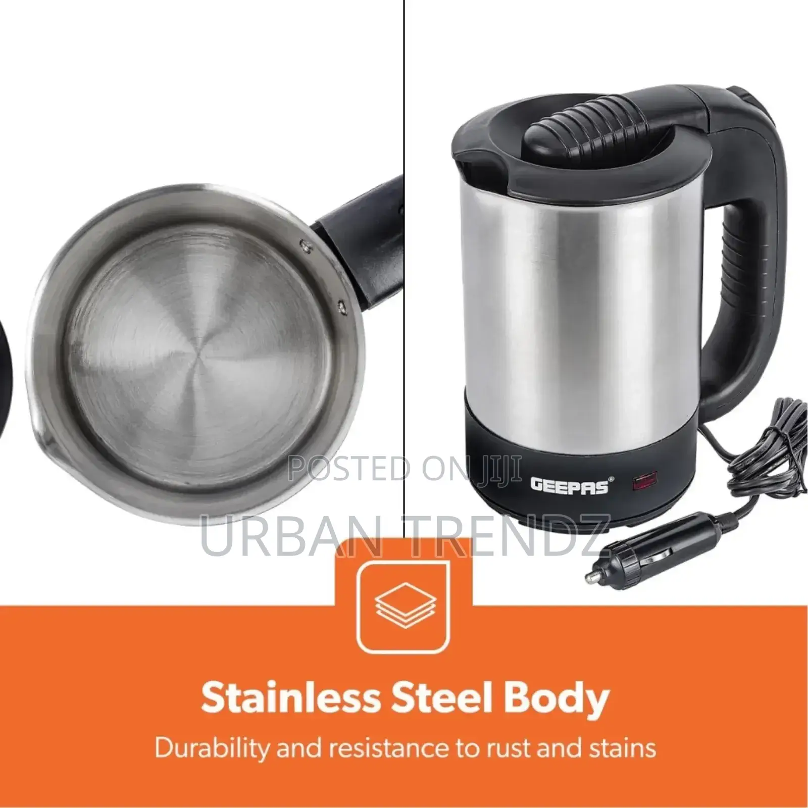 Geepas 12V Stainless Steel Car Kettle