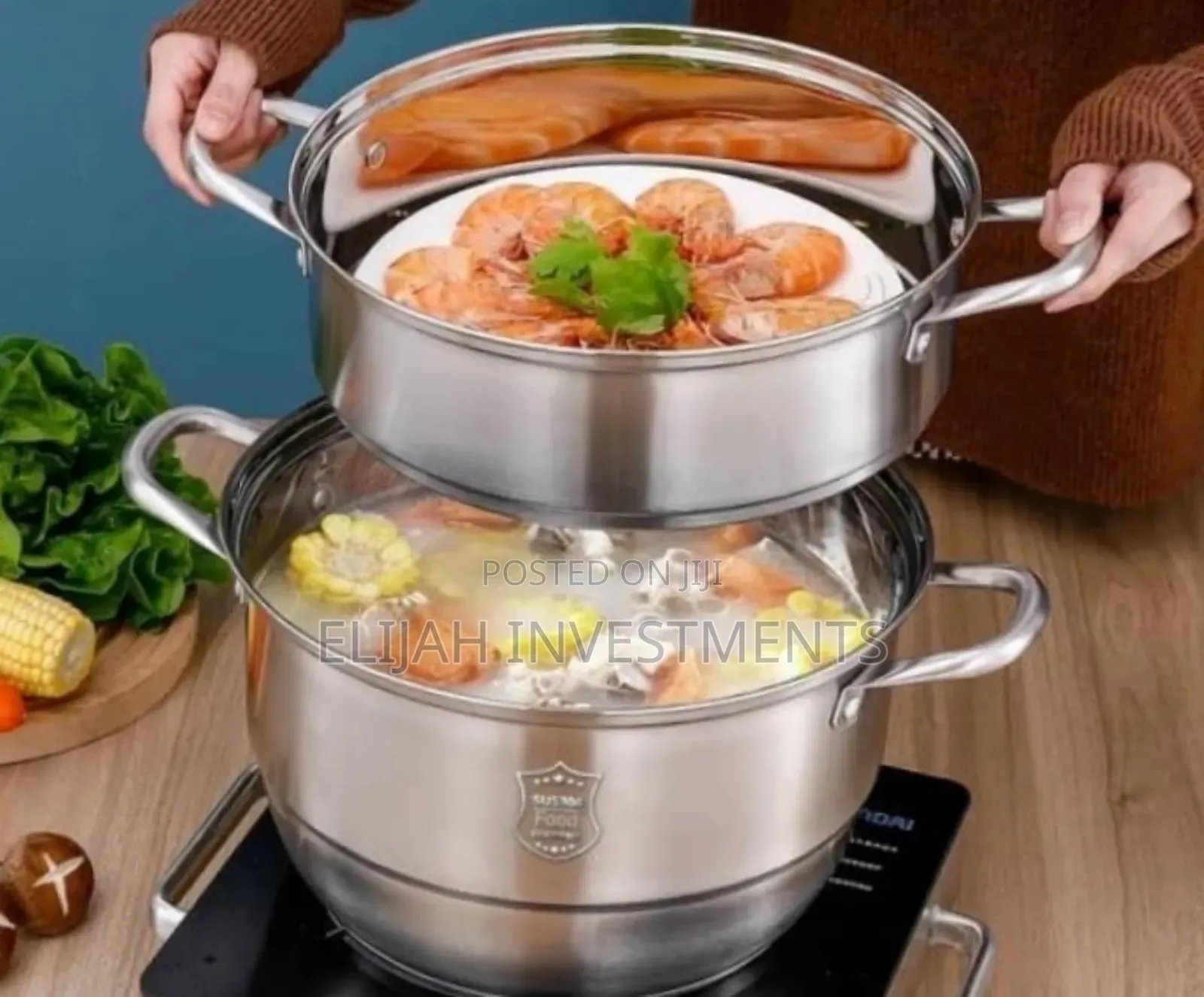 New 2 Tier Stainless Steel Steamer for Cooking