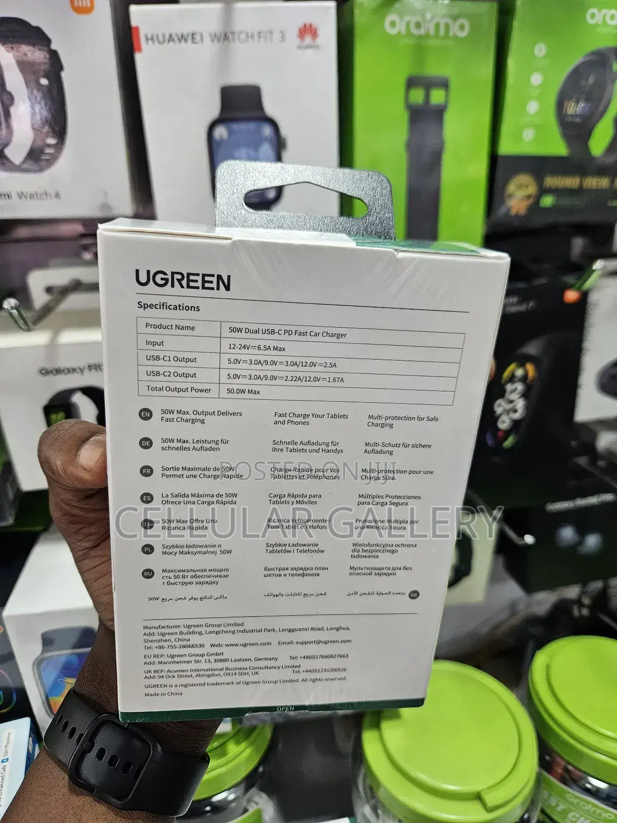 UGREEN Dual USB-C 50W Fast Car Charger