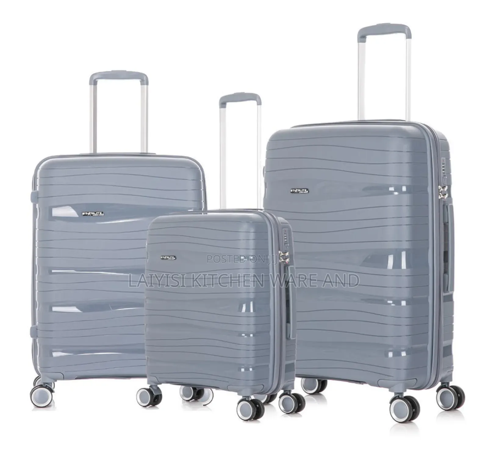 Aset of 3 Pieces Heavy Weight Travel Polyester Suitcases