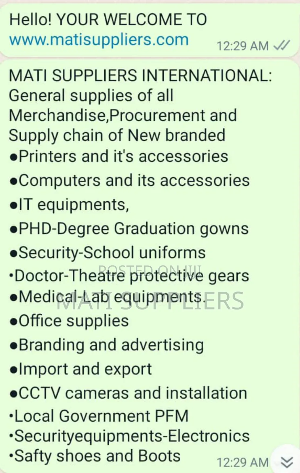 General Suppliers, Procurement and Supply Chain