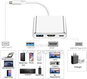 Type-C Adapter 3 in 1 Hdmi,USB 3.0
