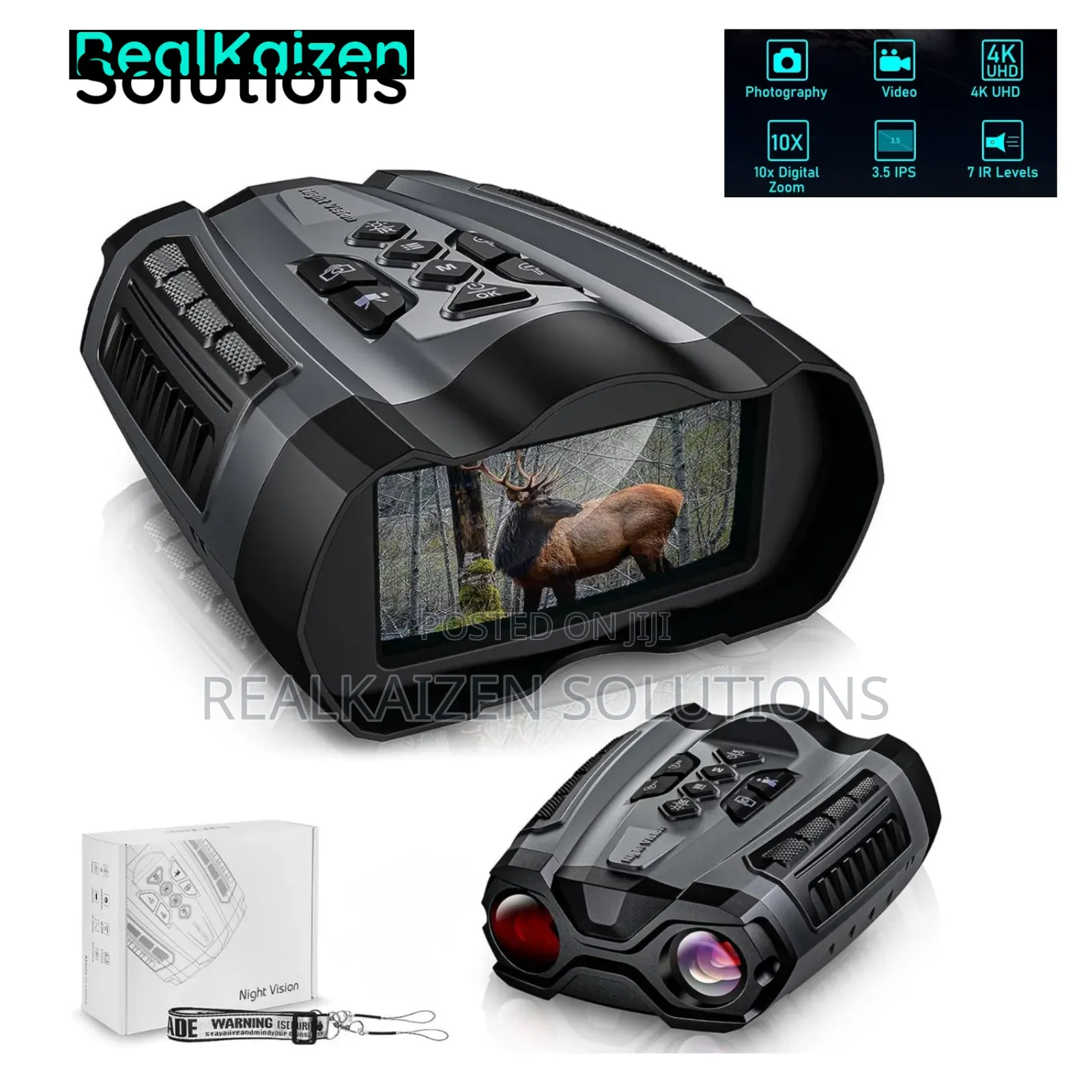  Night Vision Goggles With 3.5" HD Display |10X Zoom | IR