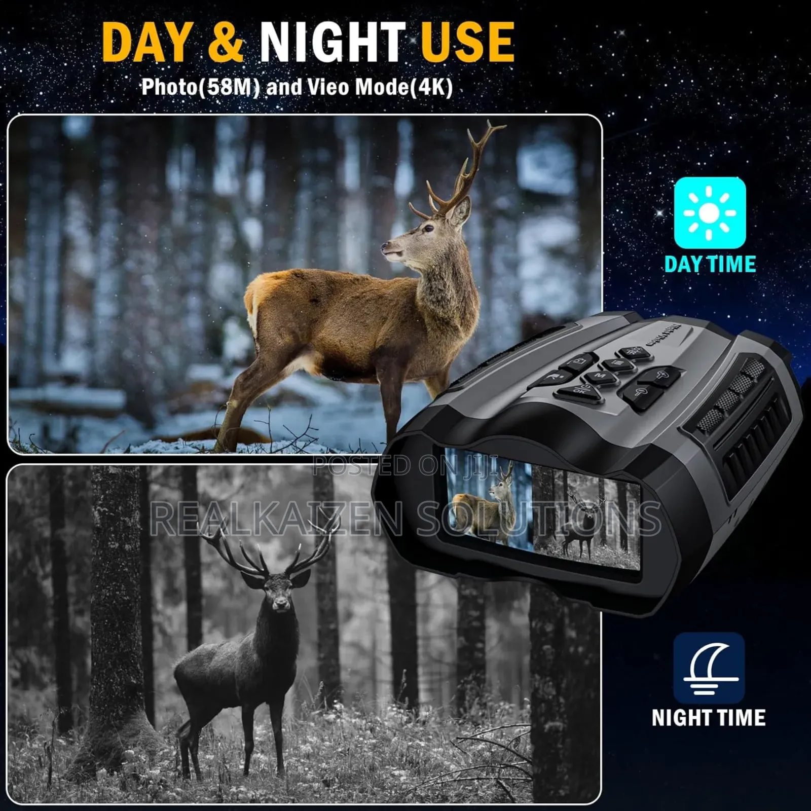  Night Vision Goggles With 3.5" HD Display |10X Zoom | IR