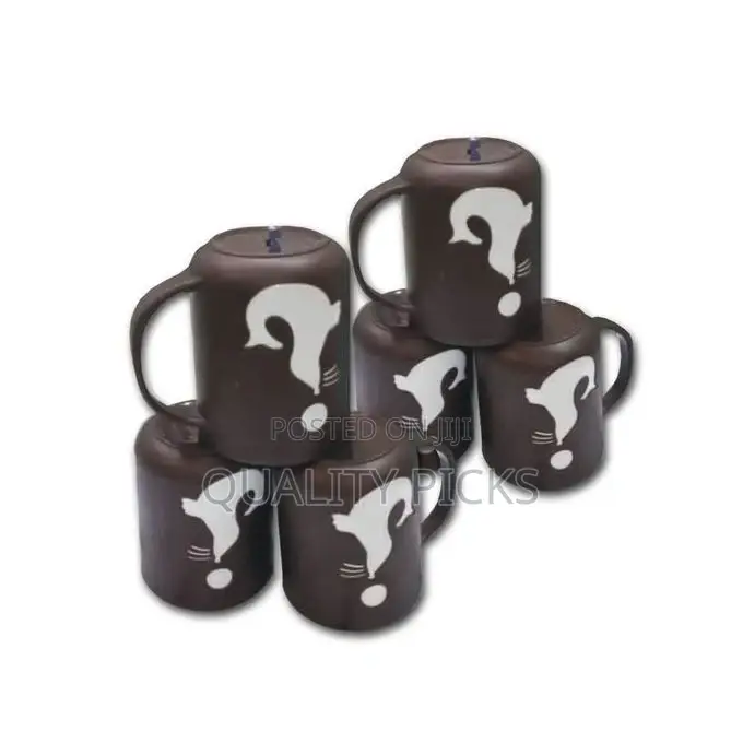 Set of 6 Pieces Plastic Cups -Coffee Brown