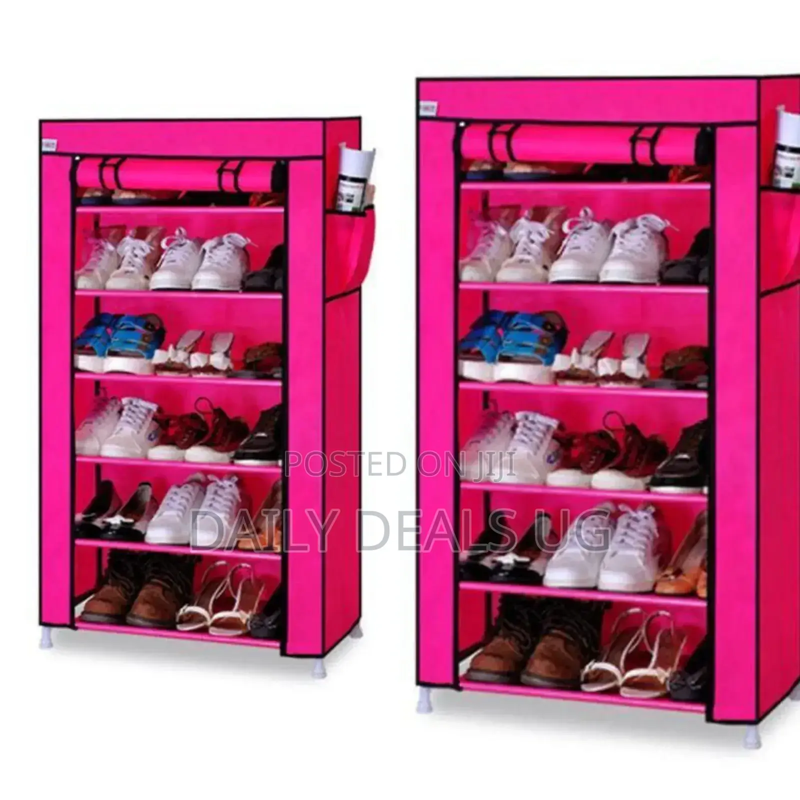 Portable Pink Shoe Wardrobe