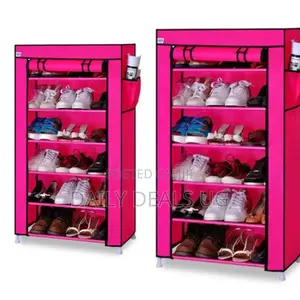 Portable Pink Shoe Wardrobe