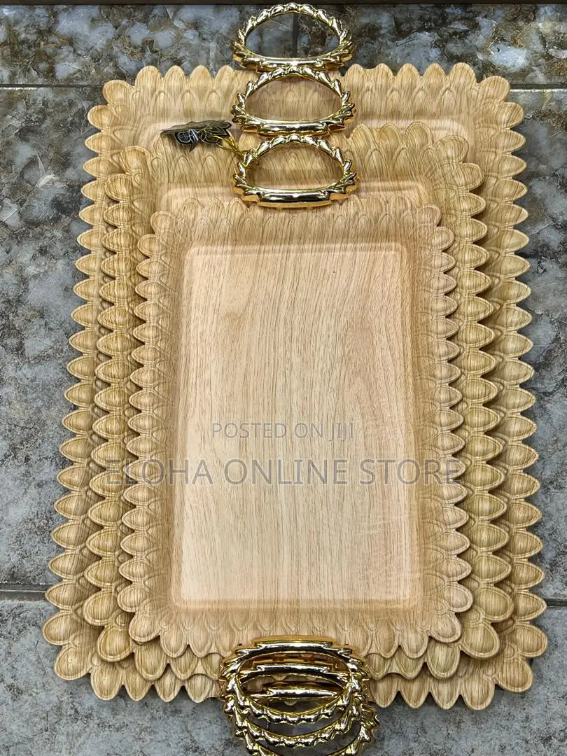 Multipurpose Stainless Steel Golden Serving Tray
