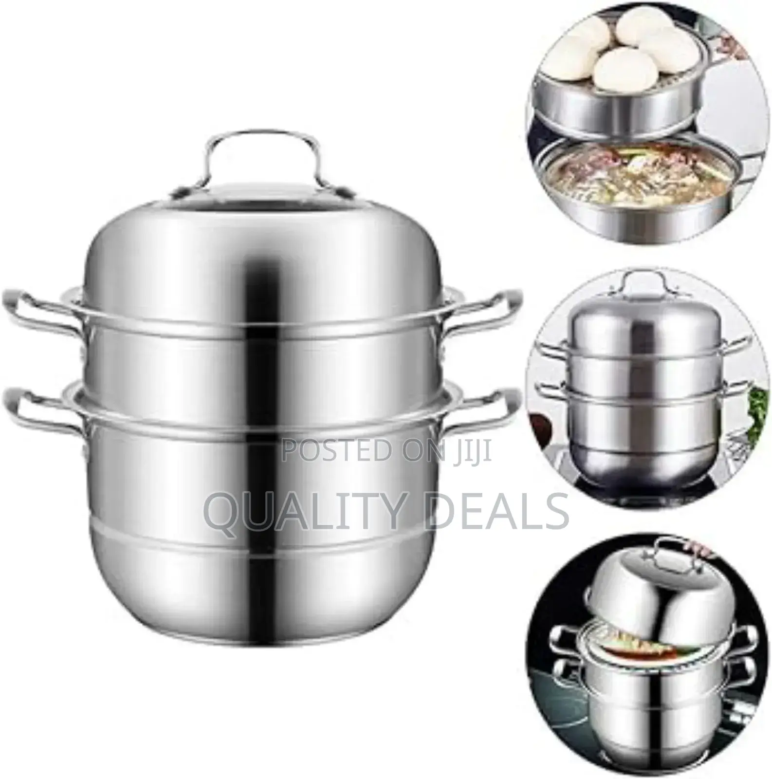 3 Layer Stainless Steel Food Steamer Saucepan
