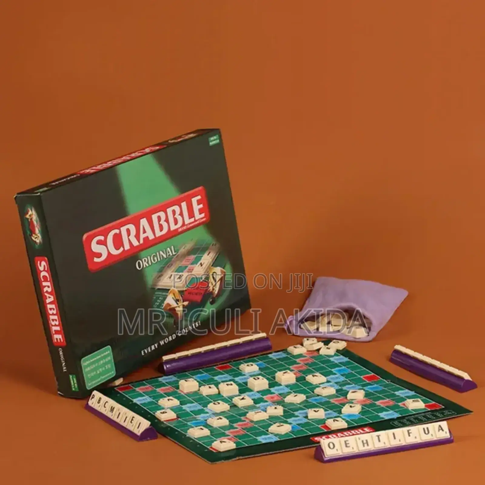 Word Intelligent English Scrabble Plastic Tiles Board Game
