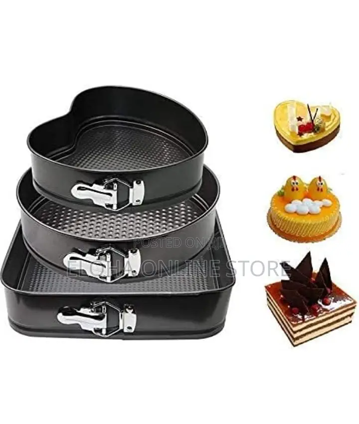 Round Rectangular Heart Shaped Cake Molds 3pcs Set