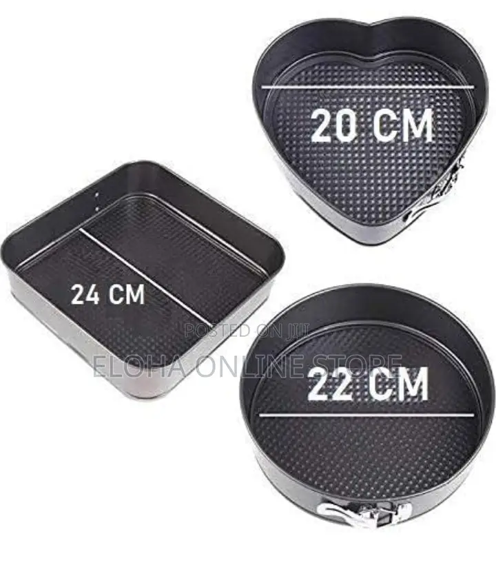 Round Rectangular Heart Shaped Cake Molds 3pcs Set