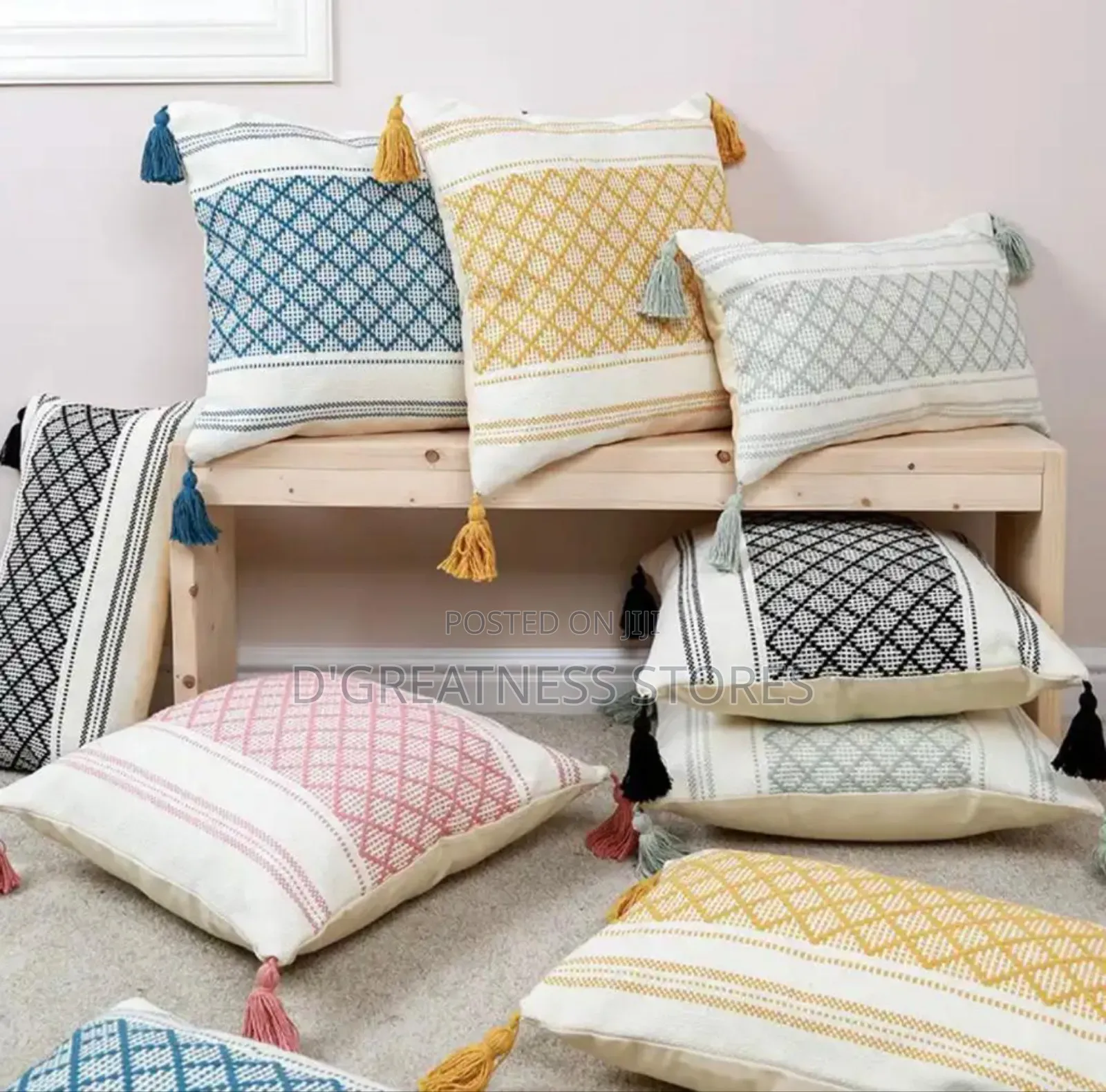 A Pair of Filled Fibre Cushions