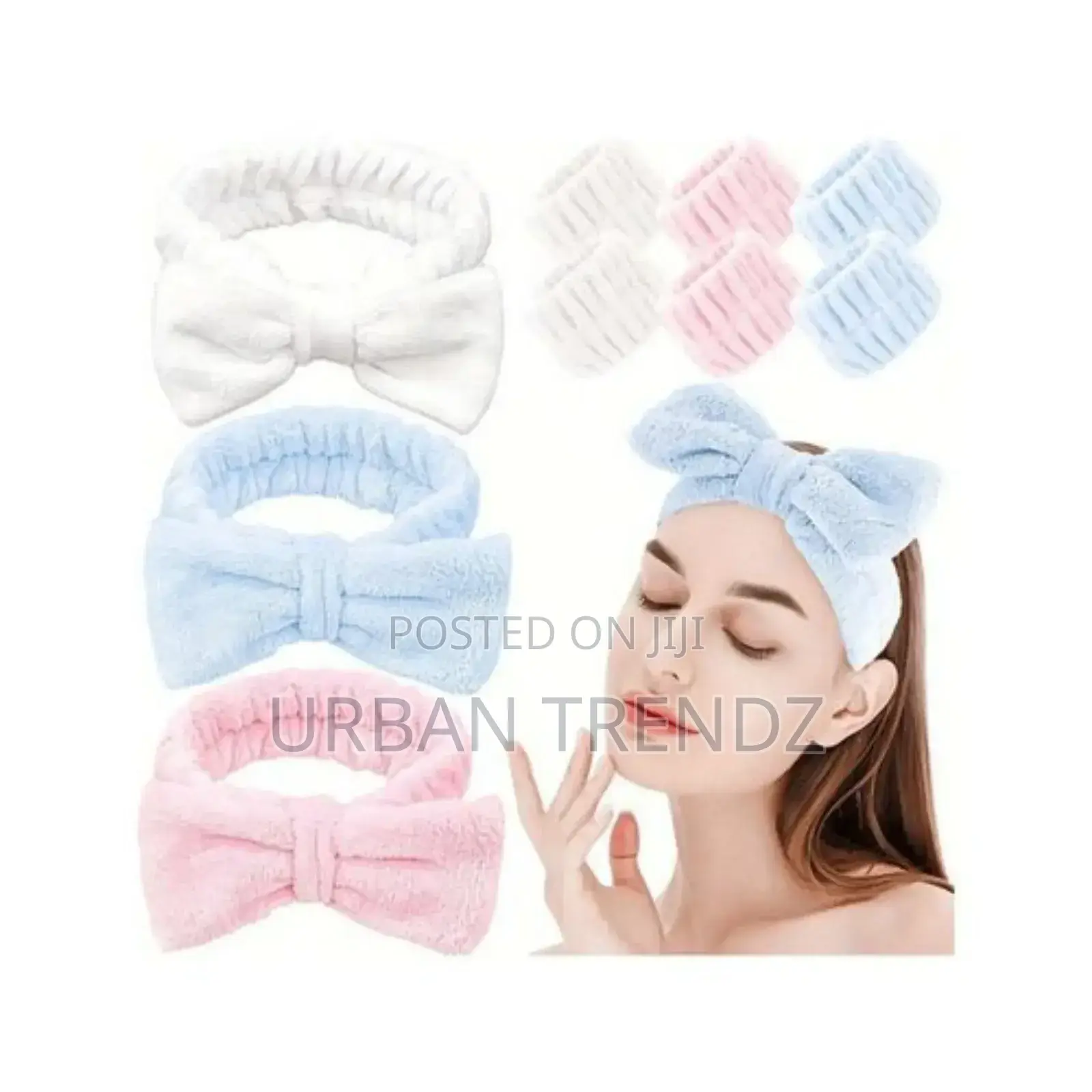 3 Piece Set, Facial and Hand Washing Band Set,Headband