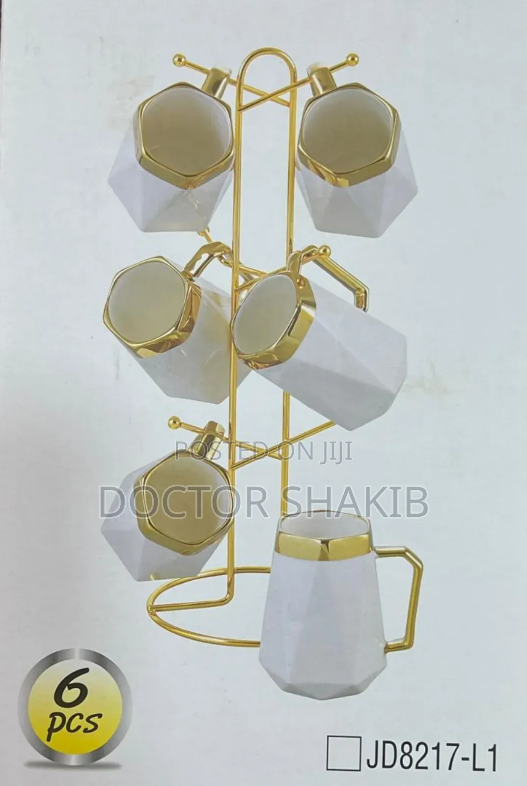 6pcs Modern Design Cups With Rack