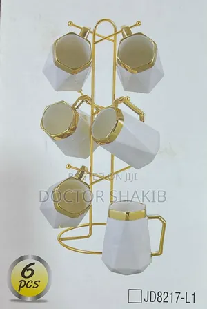 6pcs Modern Design Cups With Rack
